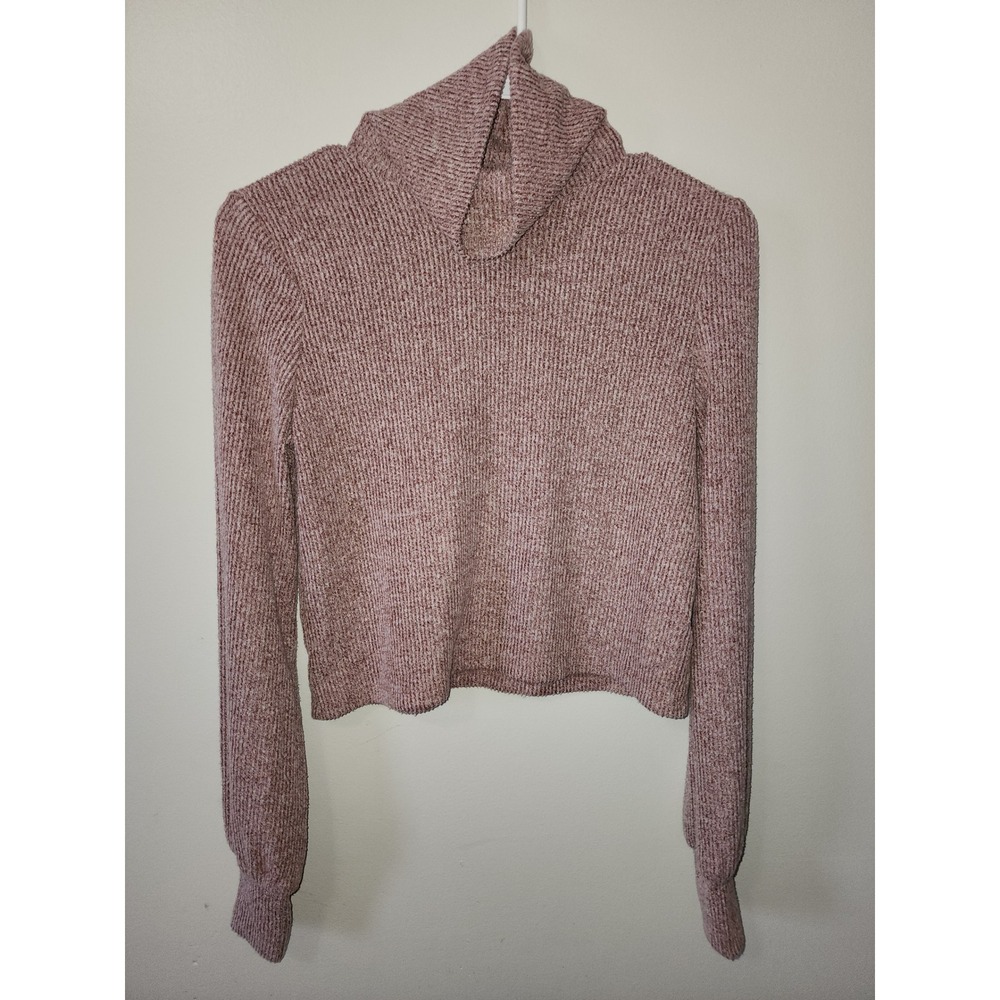 Aeropostale Womens XS Sweater Cropped Turtleneck Sweater Ribbed Knit